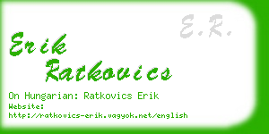 erik ratkovics business card